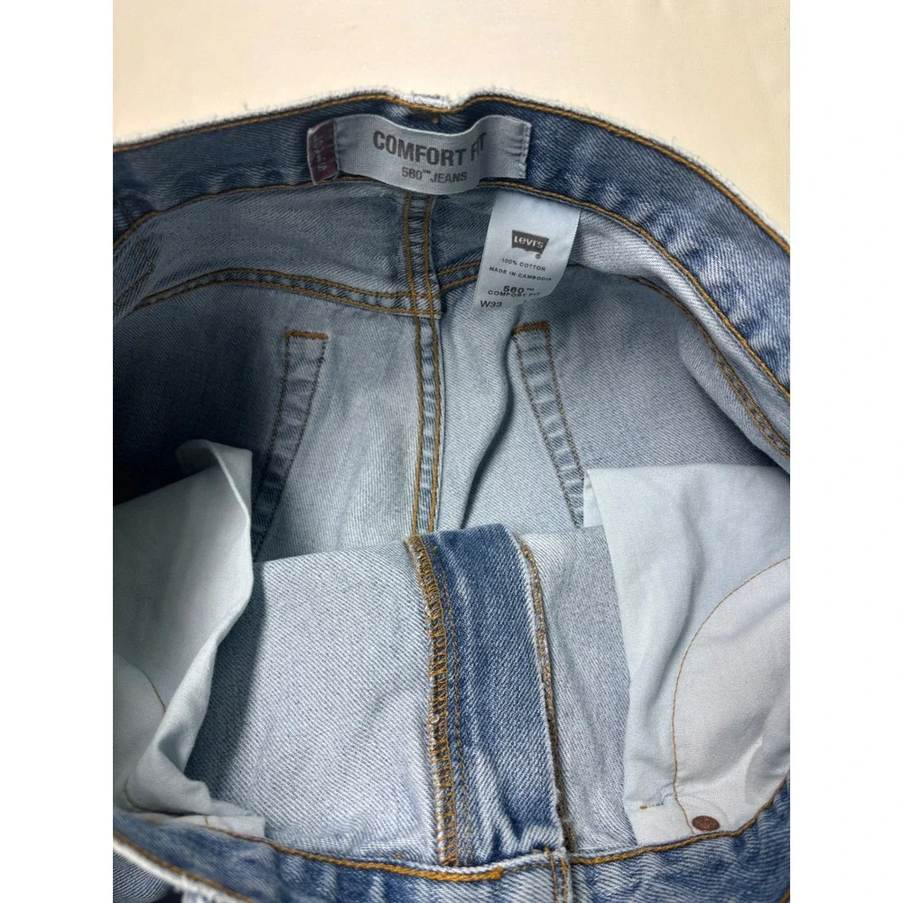 Levis 560 Comfort Fit Jeans Mens W33 L34‎ Light Wash Denim Blue